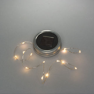 Solar Mason Jar Lid with String Lights