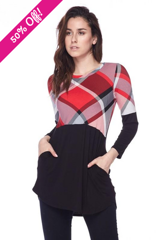 Candy Apple Color-block Top