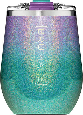 BrüMate Uncork'd XL 14oz Insulated Wine Glass Tumble - Glitter MM
