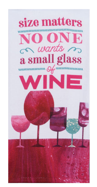 Witty Wine Small Glass Dual Purpose Terry Towel