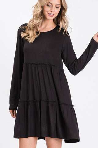 Alexis Tiered Dress in Black