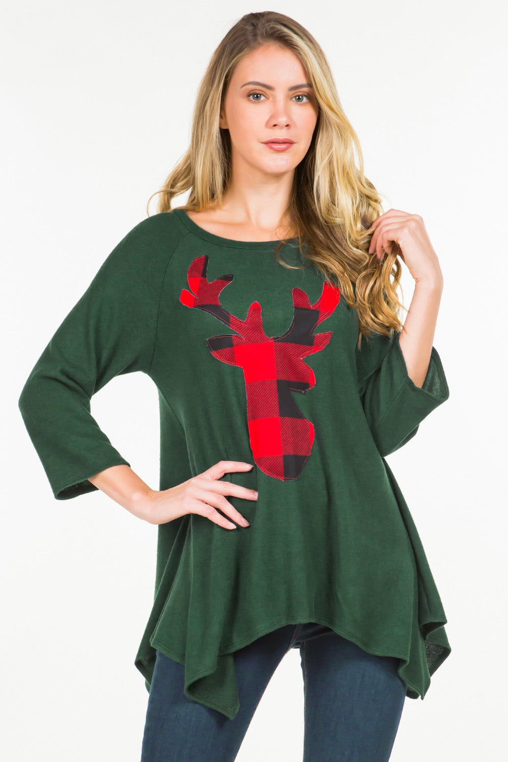 Rudolph Patch Top in Green – Mermaid Cove
