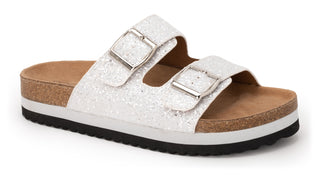 Corkys Beach Babe Sandals in White Glitter- SALE