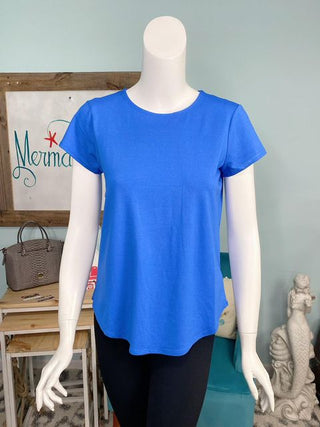 Cap Sleeve Crew Neck Top - Available in 7 Colors