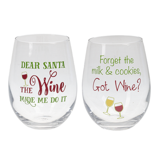 Holiday Stemless Wine Glass - Available in 2 sayings!