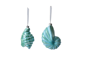 Conch Shell Glass Ornament - 2 Different Shells Available!