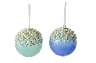 Sea Net Glass Ball Ornament - Available in 2 colors!