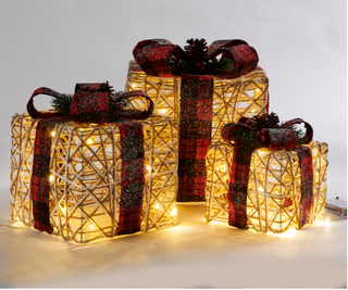 LED Gift Box Décor, Set of 3