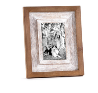 Brown & Distressed White Photo Frame - 4x6