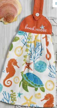 Beach House Sea Turtle Tie Towel