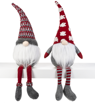 Gnome w/Striped & Polka-dot Hat Shelf Sitters - 2 Styles Available!