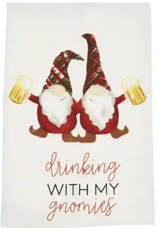 Gnome Drinking Christmas Towel