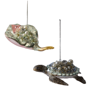 Sea Life Glass Ornament - 2 Chooses available!