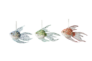 Fish Beaded Ornament - Available in 3 colors!