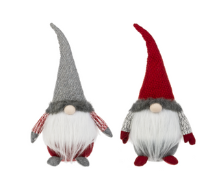 Red & Grey Hat Gnome Figurine