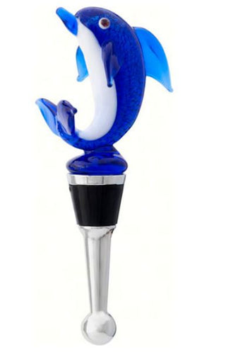 Dolphin Glass Coastal Collection Bottle Stopper