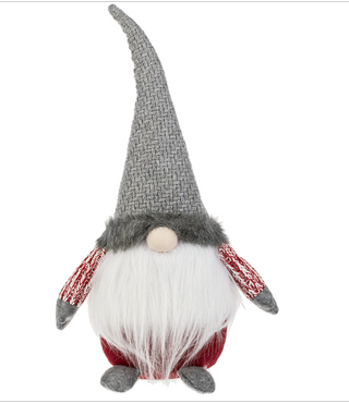 Red & Grey Hat Gnome Figurine