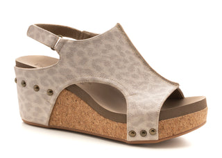 Carley Wedge in Tan Leopard