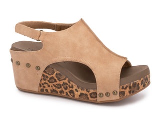 Carley Wedge in Taupe Smooth Leopard