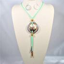 Mint Abalone Disc Necklace & Earring Set