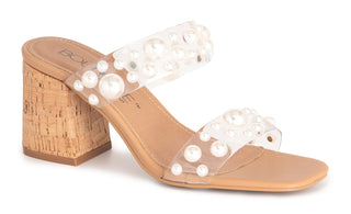 Corkys Divine Block Heel - Clear Pearls
