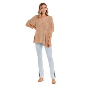 Theo V-Neck Sweater - Tan