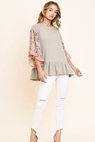 Finley Bell Sleeve Top in Sage