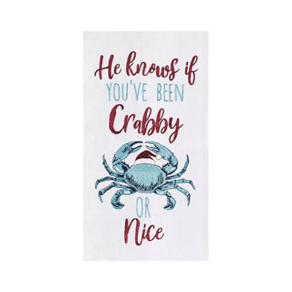 Crabby Or Nice Embroidered Flour Sack Kitchen Towel
