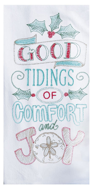 Good Tidings Embroidered Towel