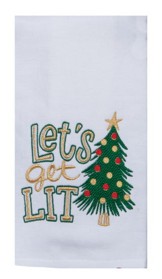 Lets Get Lit Embroidered Dual Purpose Terry Towel