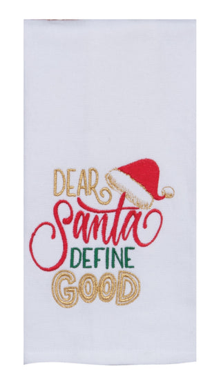 Dear Santa Embroidered Dual Purpose Terry Towel