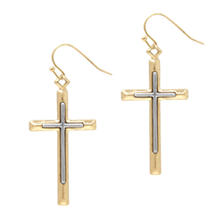 Cross Earrings in Gold/Silver