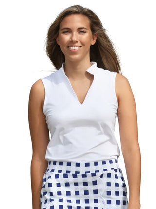 Hadley Solid Sleeveless Top - White