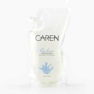 Caren Hand Wash - Blue Linen - 22 oz Refillable Pouch