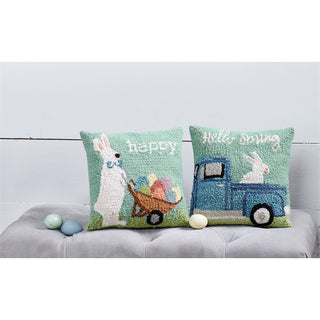 Happy Spring Hooked Pillows