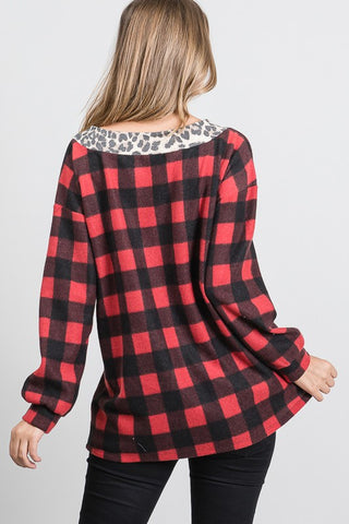 Heartland Checkered Top in Red