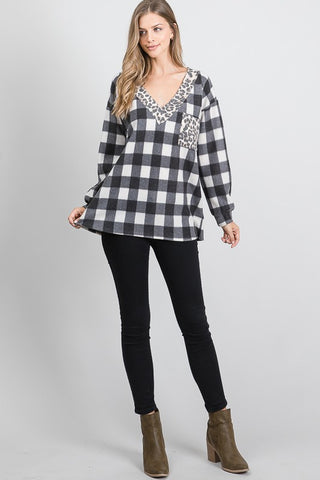 Heartland Checkered Top in Ivory