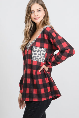Heartland Checkered Top in Red