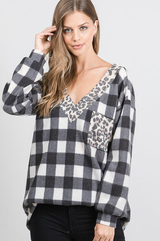 Heartland Checkered Top in Ivory