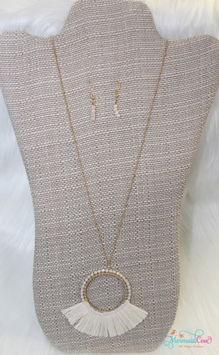 Fringed Circle Necklace & Earring Set