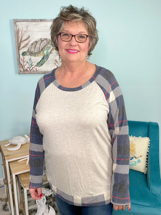 Plaid Blues Day Top