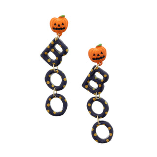 Pumpkin With "BOO" Earrings
