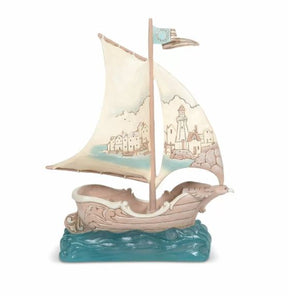 Jim Shore Coastal Sailboat with Scene
