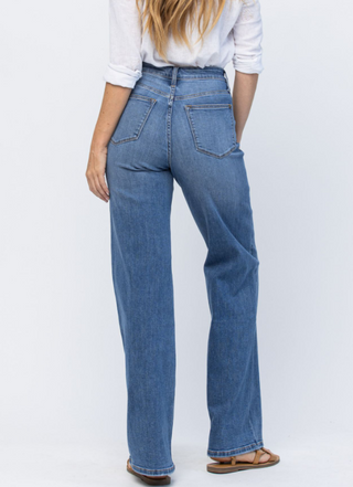 Wide Leg Trouser Jeans by Judy Blue