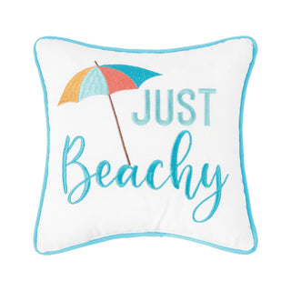 Just Beachy Embroidered Throw Pillow