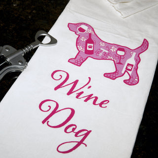 Wine Dog Kitchen Towel