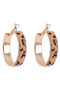 Leopard Print Hoop Earrings - Available in 3 Colors