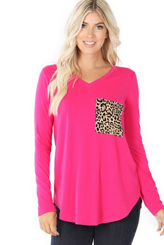Lucy Leopard Pocket Top - Available in 6 Colors