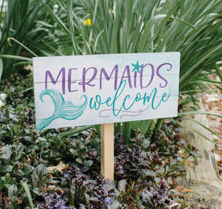 Mermaids Welcome Yard Sign