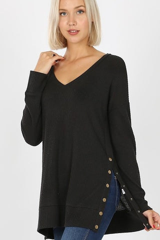 Oh Snap! Sweater in Black